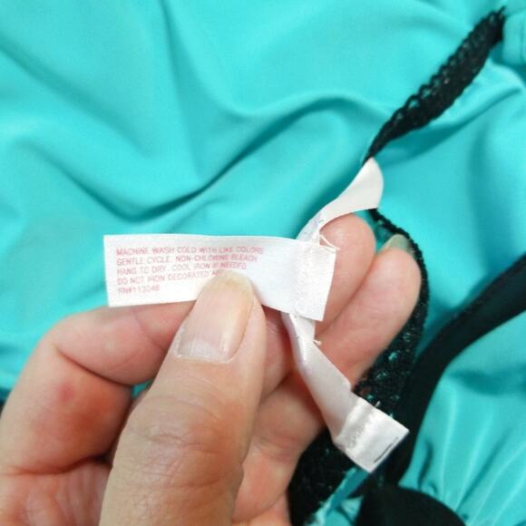 Blossom Intimates teal & sheer chiffon nightie XL - Picture 6 of 6